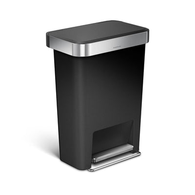 supporto prodotto cestino rettangolare a pedale da 45 L in plastica con porta sacchetti