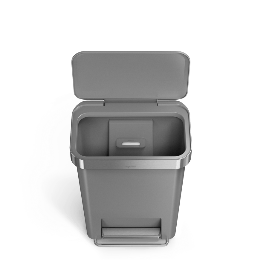 cestino rettangolare a pedale con porta sacchetti da 45 litri