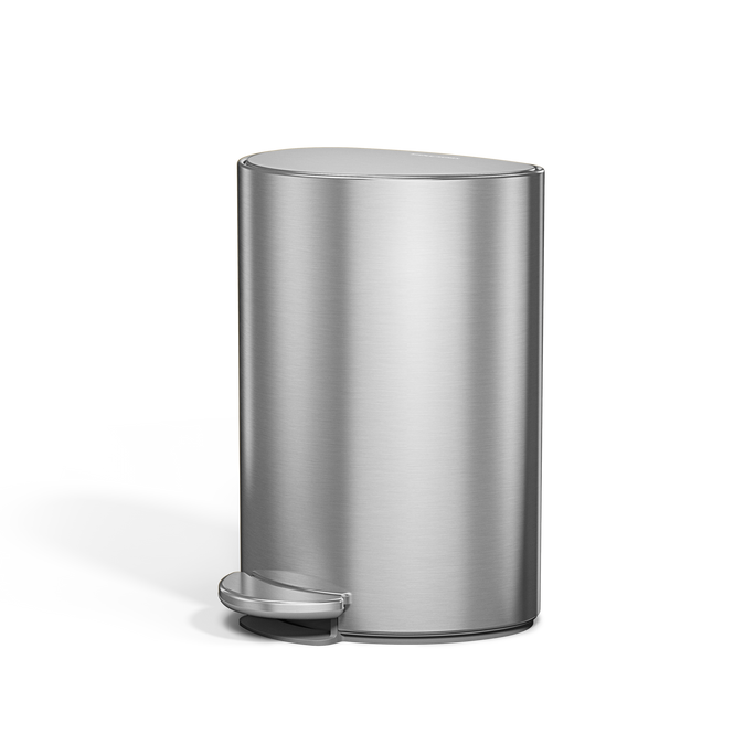 6 litri, cestino semi-rotondo mini con pedale