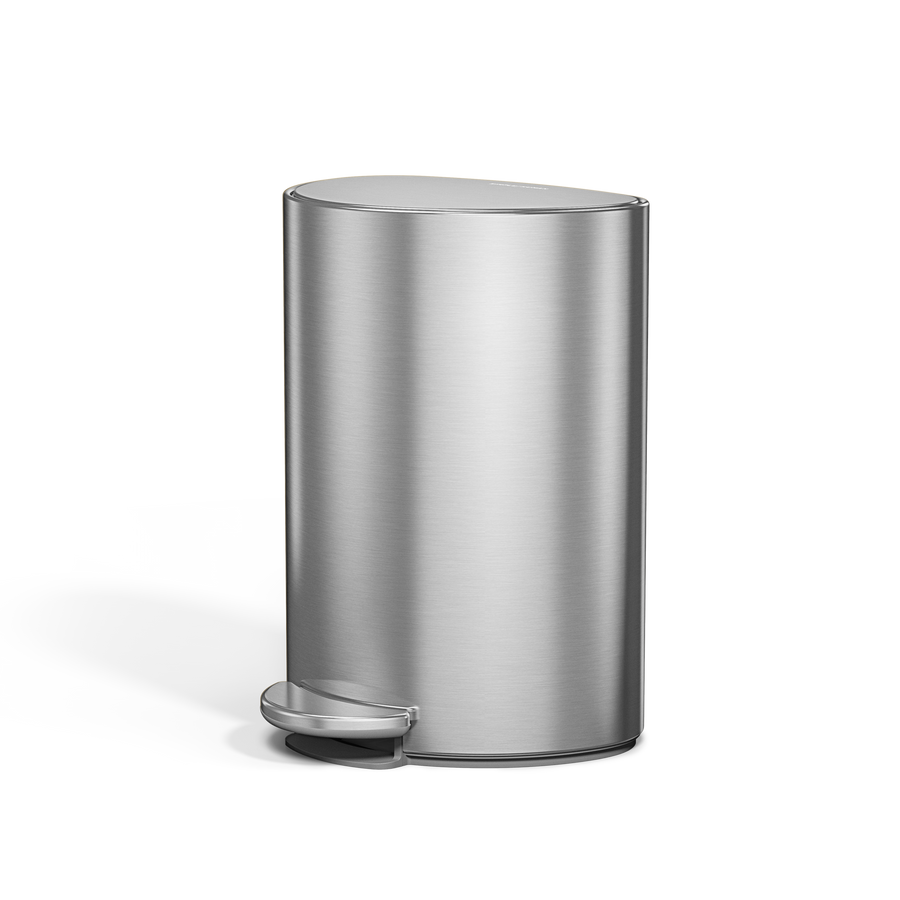 6 litri, cestino semi-rotondo mini con pedale