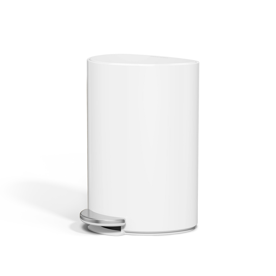 6 litri, cestino semi-rotondo mini con pedale