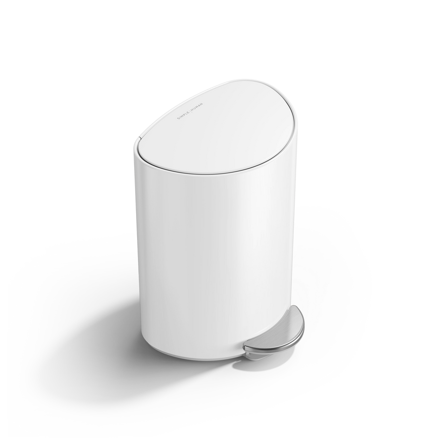 6 litri, cestino semi-rotondo mini con pedale