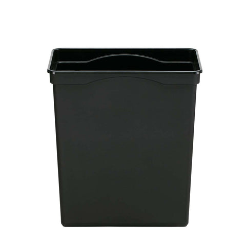 30L black plastic trash bucket - main image