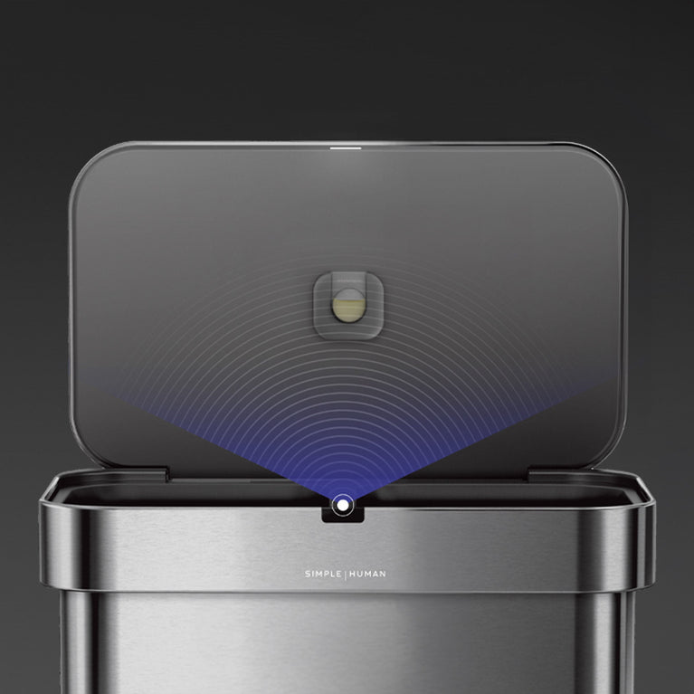Simplehuman's Rectangular Sensor Can's sensor technology. 