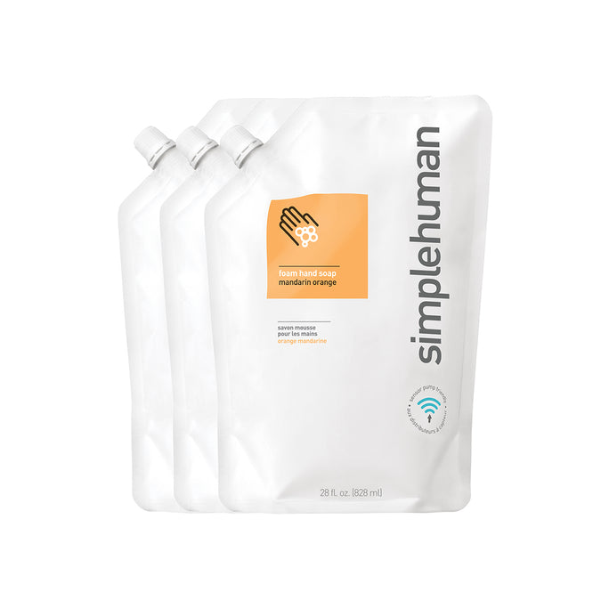 sacca di ricarica di sapone in schiuma simplehuman, da 828 ml, mandarino