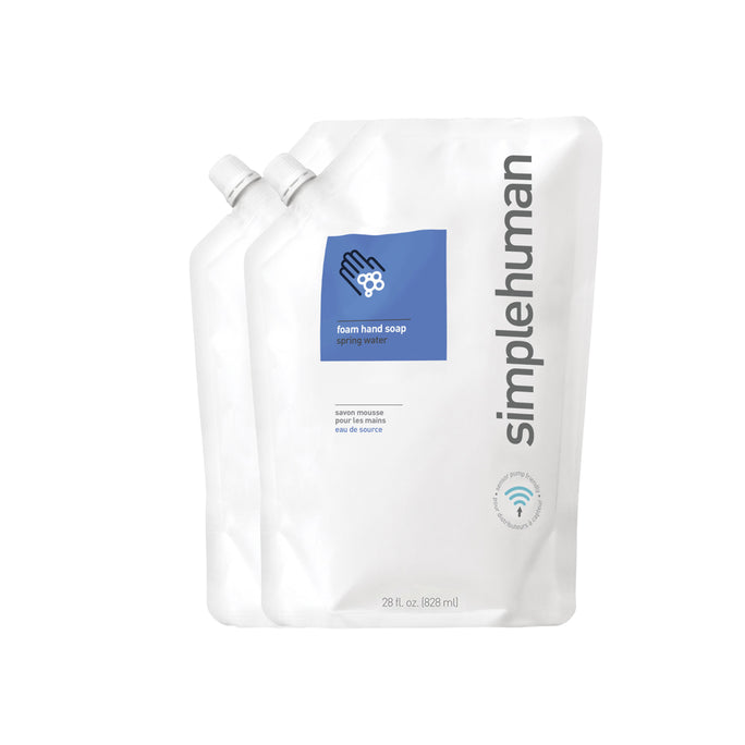 sacca di ricarica di sapone in schiuma simplehuman, da 828 ml, acqua di sorgente