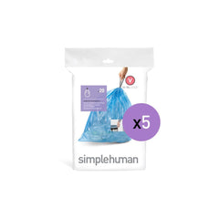 code V blue recycling custom fit liners- 5 x 20 pack 100 liners