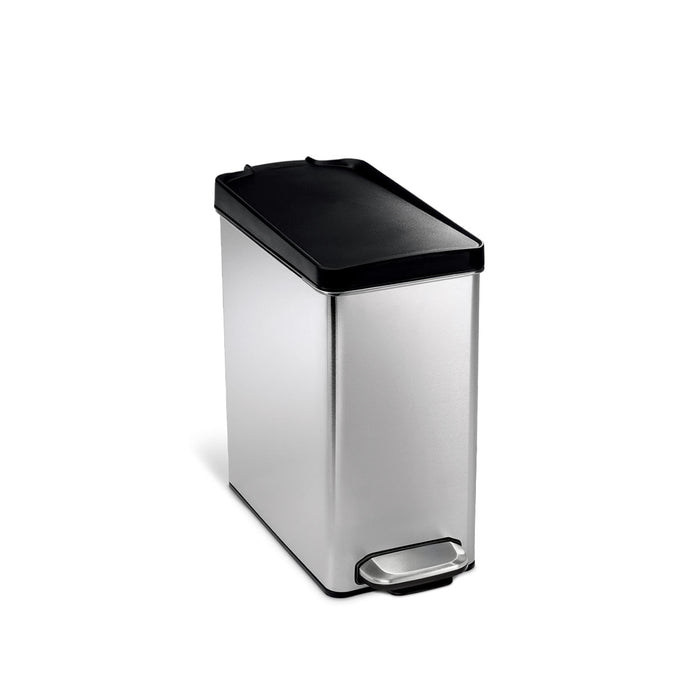 cestino con profilo in acciaio inox con pedale da 10 L