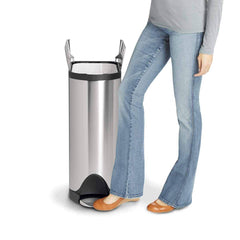 45L butterfly pedal bin - brushed finish - lifestyle image