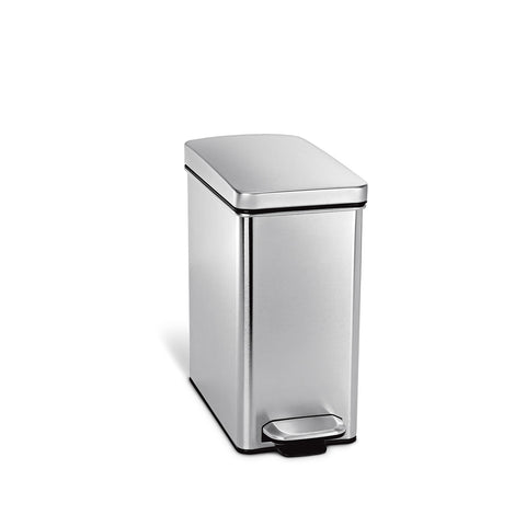 cestino con profilo in acciaio inox con pedale da 10 L