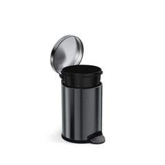 4.5L round pedal bin - black finish - inner bucket coming out of bin