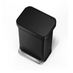45 litre, rectangular pedal bin with liner pocket