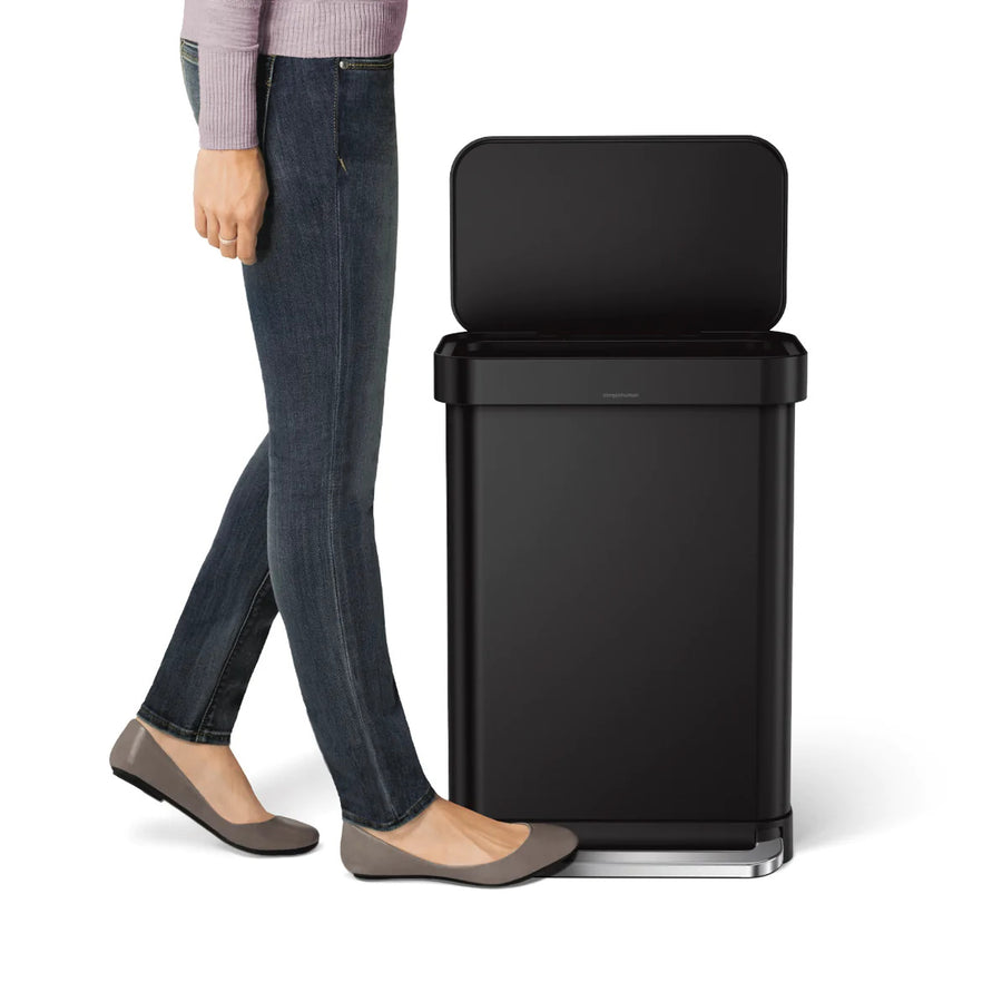 cestino rettangolare a pedale con porta sacchetti da 55 litri