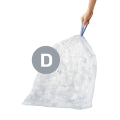 sacchetti su misura trasparenti per cestini per raccolta differenziata con codice D