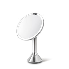 sensor mirror with touch-control brightness and dual light setting - brushed finish - 3/4 view image