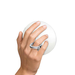 sensor mirror compact 10x - white finish - hand using ring holder image